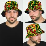Rastafarian Song Redemption Typography Art Bucket Hat