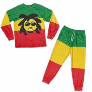Rastaman Face Art Jamaican Colors Weed Nightwear Set
