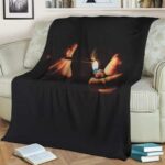 Realistic Lighter & Marijuana Joint Art Black Throw Blanket