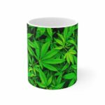 Realistic Marijuana Weed Hemp Design Stylish Coffee Mug