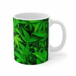 Realistic Marijuana Weed Hemp Design Stylish Coffee Mug