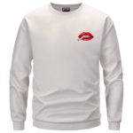 Red Lips Rolling Smoking a Marijuana Joint 420 Crewneck Sweatshirt
