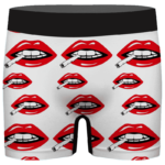 Red Lips Smoking A Joint Marijuana Weed Hemp 420 Cool Men's Boxer
