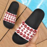 Red Lips Smoking Joint Marijuana Weed Hemp Dope Slide Footwear