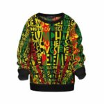 Redemption Song Lyrics Rastafarian Stripes Kids Sweatshirt