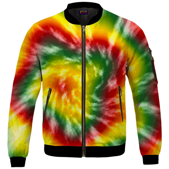 Reggae Inspired Tie Dye For The Stoners Dope Bomber Jacket