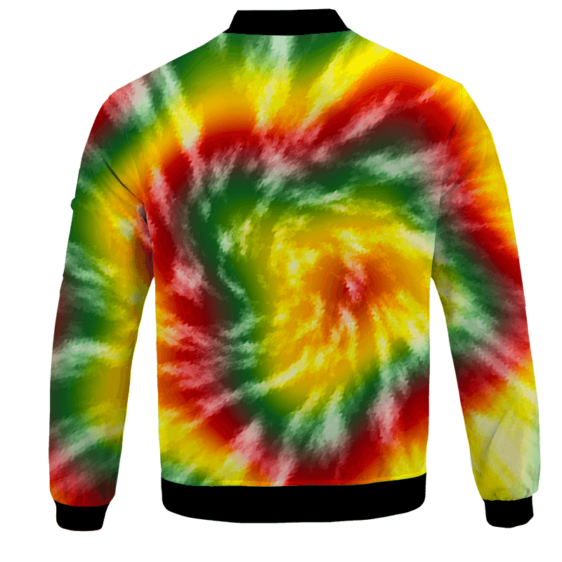 Reggae Inspired Tie Dye For The Stoners Dope Bomber Jacket - BACK