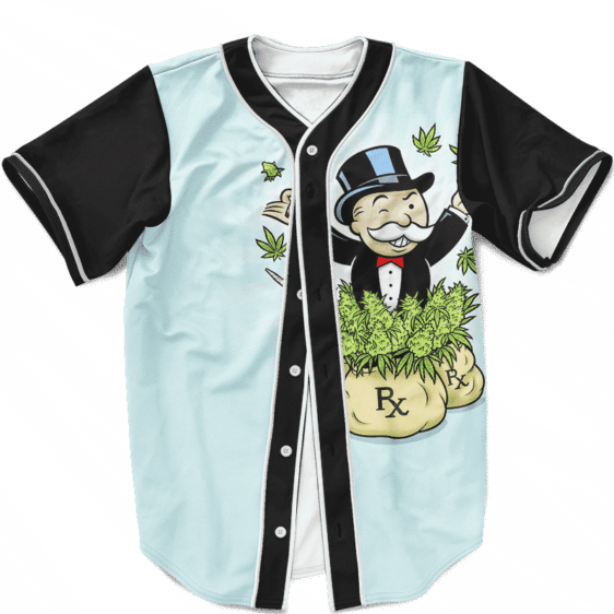 Rich Uncle Pennybags Making Dough Marijuana Baseball Jersey