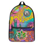Rick Weed Hair Hypnotic Eyes Multicolor Cannabis Knapsack
