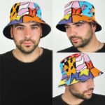 Rolling Stones Trippy Lick Abstract Design Dope Bucket Hat