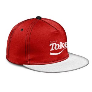 Enjoy a Toke Coca Cola Parody Vibrant Red Snapback Baseball Cap