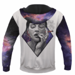 Sexy Women Smoking Blunt In Galaxy Amazing 420 Hoodie