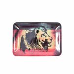Silhouette King of the Jungle in Rasta Marijuana Rolling Tray