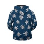 Silver Colored Marijuana Leaf All Over Print Zip Up Hoodie