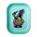 Skeleton in a Bong Smoking Marijuana Blunt Rolling Tray
