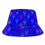 Skull Magic Mushrooms Outline Pattern Badass Bucket Hat
