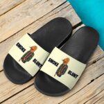 Smoke Blunt Mustache Dinosaur Meme 420 Marijuana Slide Sandals