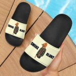 Smoke Blunt Mustache Dinosaur Meme 420 Marijuana Slide Sandals