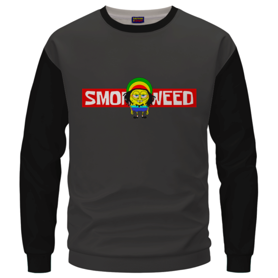Smoke Weed Reggae Stoner Sponge Bob Marijuana Crewneck Sweater