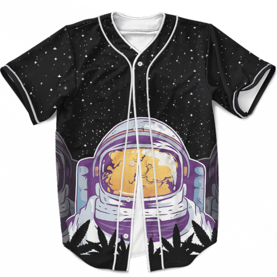 Smoking Astronaut High In Space & Mind 420 Weed Baseball Jersey