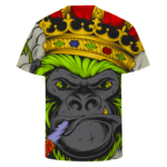 Smoking Joint Gorilla With Crown Vector Art Awesome T-shirt