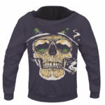 Smoking Joint Skull Marijuana Weed Amazing Dope Hoodie - BACK