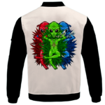 Smoking Marijuana Dope Alien Cool Art Bomber Jacket -BACK