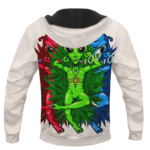 Smoking Marijuana Dope Alien Cool Art Hoodie - BACK