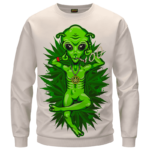 Smoking Marijuana Dope Alien Cool Art Sweater