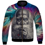 Smoking Marijuana Old Man Mystical Illuminati Bomber Jacket
