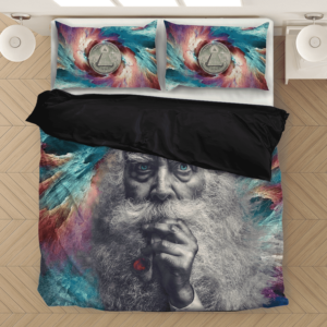 Smoking Marijuana Old Man Mystical Illuminati Bedding Set