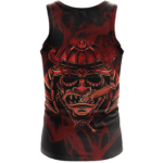 Smoking Samurai Dark Red Japanese Theme Awesome Tank Top - back