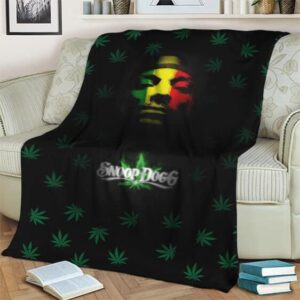 Snoop Dogg Rasta Colors Art Unique 420 Fleece Blanket
