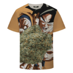 Son Goku Charging Up Kamehameha Kush 420 Marijuana T-shirt