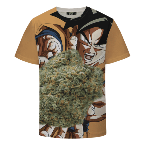 Son Goku Charging Up Kamehameha Kush 420 Marijuana T-shirt