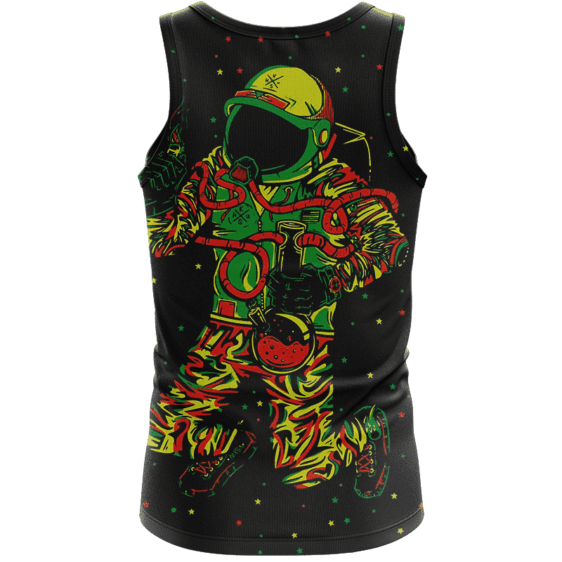 Space Man Astronaut Galaxy Smoking Bong Spaced Out Tank Top - back