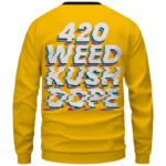 Stoned Girl Smoking Kush Color Splash 420 Marijuana Crewneck Sweatshirt Back