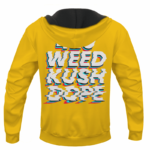 Stoned Girl Smoking Kush Color Splash 420 Marijuana Pull Over Hoodie