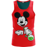 Stoned Mickey Mouse Hitting That Bong Red Awesome Tank Top