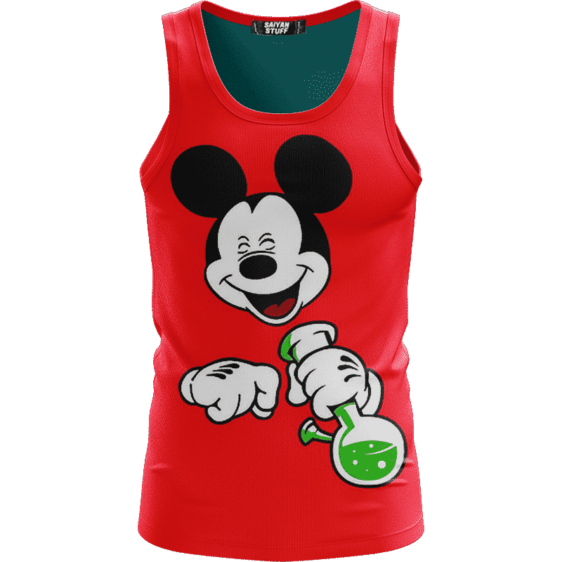 Stoned Mickey Mouse Hitting That Bong Red Awesome Tank Top