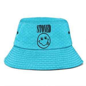 Stoned On Weed Smiley Face Nirvana Parody Bucket Hat