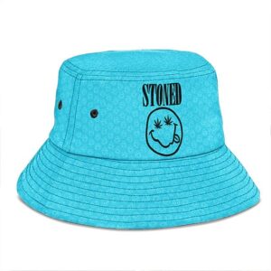 Stoned On Weed Smiley Face Nirvana Parody Bucket Hat