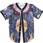 Stoned Spaced Out Girl 420 Weed Pop Art Culture Baseball Jersey