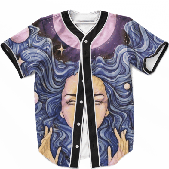 Stoned Spaced Out Girl 420 Weed Pop Art Culture Baseball Jersey