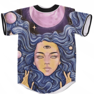 Stoned Spaced Out Girl 420 Weed Pop Art Culture Baseball Jersey