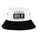 Stoner Advisory Extremely High Logo Dope 420 Weed Bucket Hat