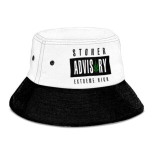 Stoner Advisory Extremely High Logo Dope 420 Weed Bucket Hat