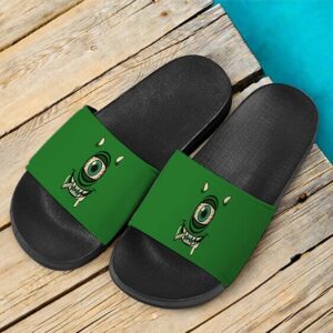 Stoner Mike Monsters Inc Dope Green Black 420 Weed Slide Sandals