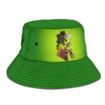 Stoner Rastaman Smoking Weed Joint Green Bucket Hat