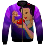 Stoner Snow White Apple Pipe Marijuana Dope Bomber Jacket